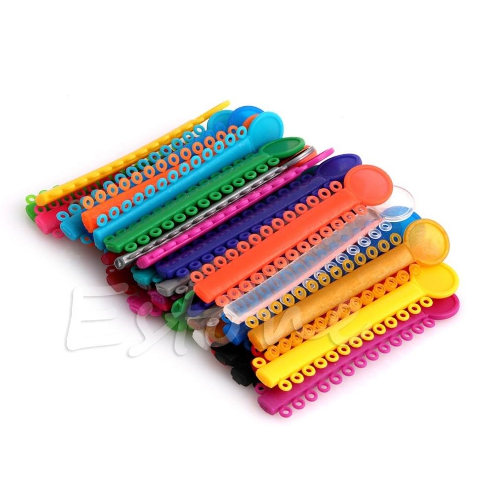 40 Pcs Sticks 1Pack Dental Ligature ties Orthodontics Elastic Rubber Bands Multi Color Hot!