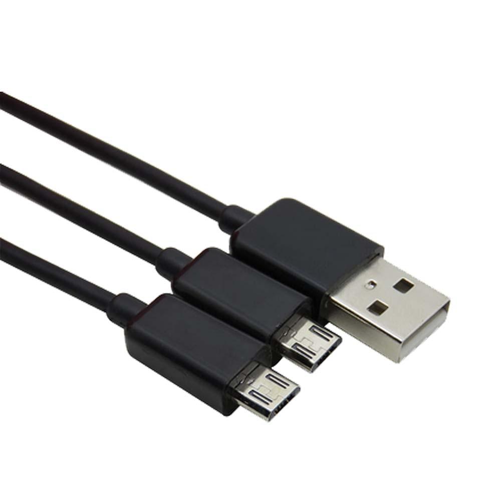 new easy carry 30cm USB Male to 2x micro Y Splitter Charging Cable for two phone CELL dual micro usb