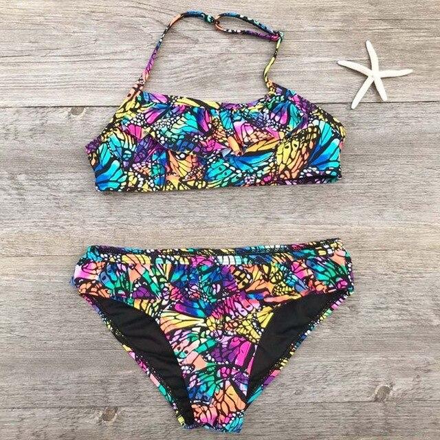 7-14Years Children's Swimwear Kids Girl Swimming Suit Kids Biquini Infantil Baby Swimsuit Bikini Girl 2019 Summer Bathing Suit