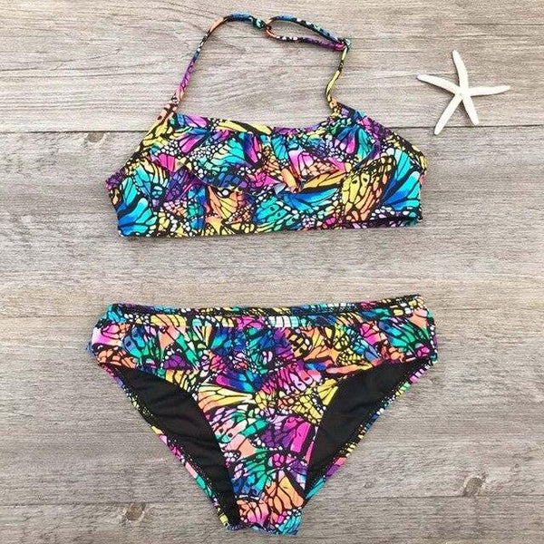 7-14Years Children's Swimwear Kids Girl Swimming Suit Kids Biquini Infantil Baby Swimsuit Bikini Girl 2019 Summer Bathing Suit