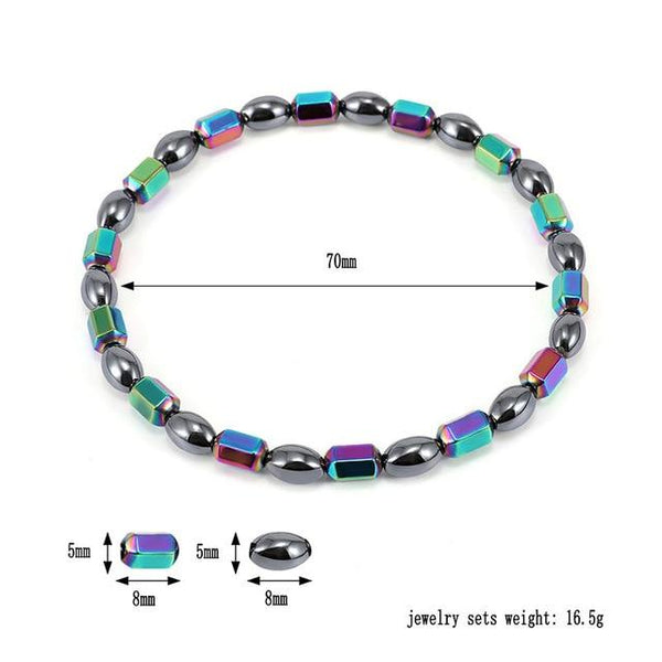 Weight Loss Hematite Magnet Anklet Colorful Stone Magnetic Therapy Bracelet Chain Anklet Weight Loss Product Body Slim Jewelry