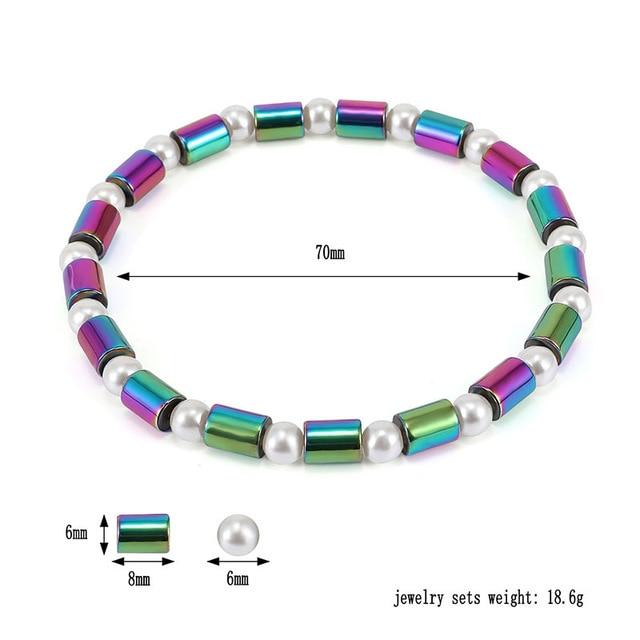 Weight Loss Hematite Magnet Anklet Colorful Stone Magnetic Therapy Bracelet Chain Anklet Weight Loss Product Body Slim Jewelry