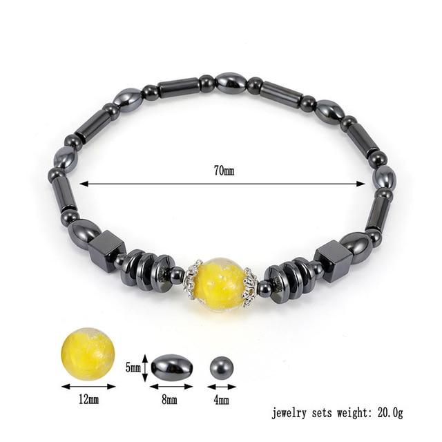 Weight Loss Hematite Magnet Anklet Colorful Stone Magnetic Therapy Bracelet Chain Anklet Weight Loss Product Body Slim Jewelry