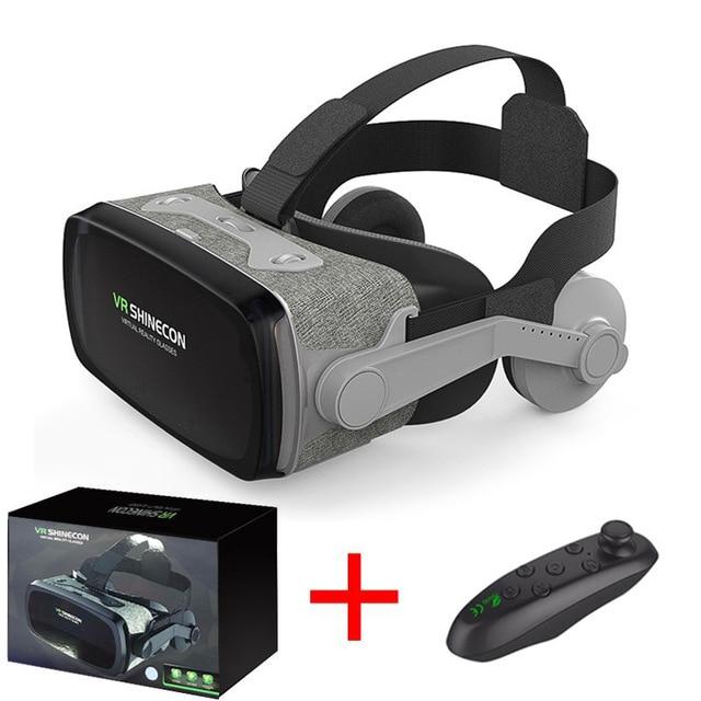 2019 Google Cardboard VR shinecon 9.0 Pro Version VR Virtual Reality 3D Glasses +Smart Bluetooth Wireless Remote Control Gamepad