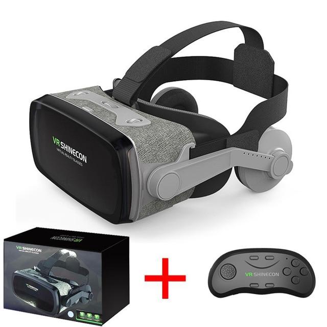 2019 Google Cardboard VR shinecon 9.0 Pro Version VR Virtual Reality 3D Glasses +Smart Bluetooth Wireless Remote Control Gamepad
