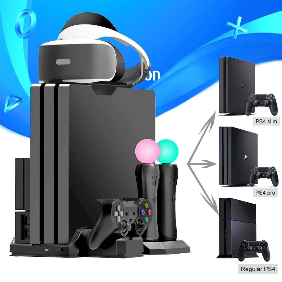 PS4 Pro Slim / PS VR Move Multifunctional Cooling Stand & Controller Charging Dock Station for Playstation 4 & PS Move