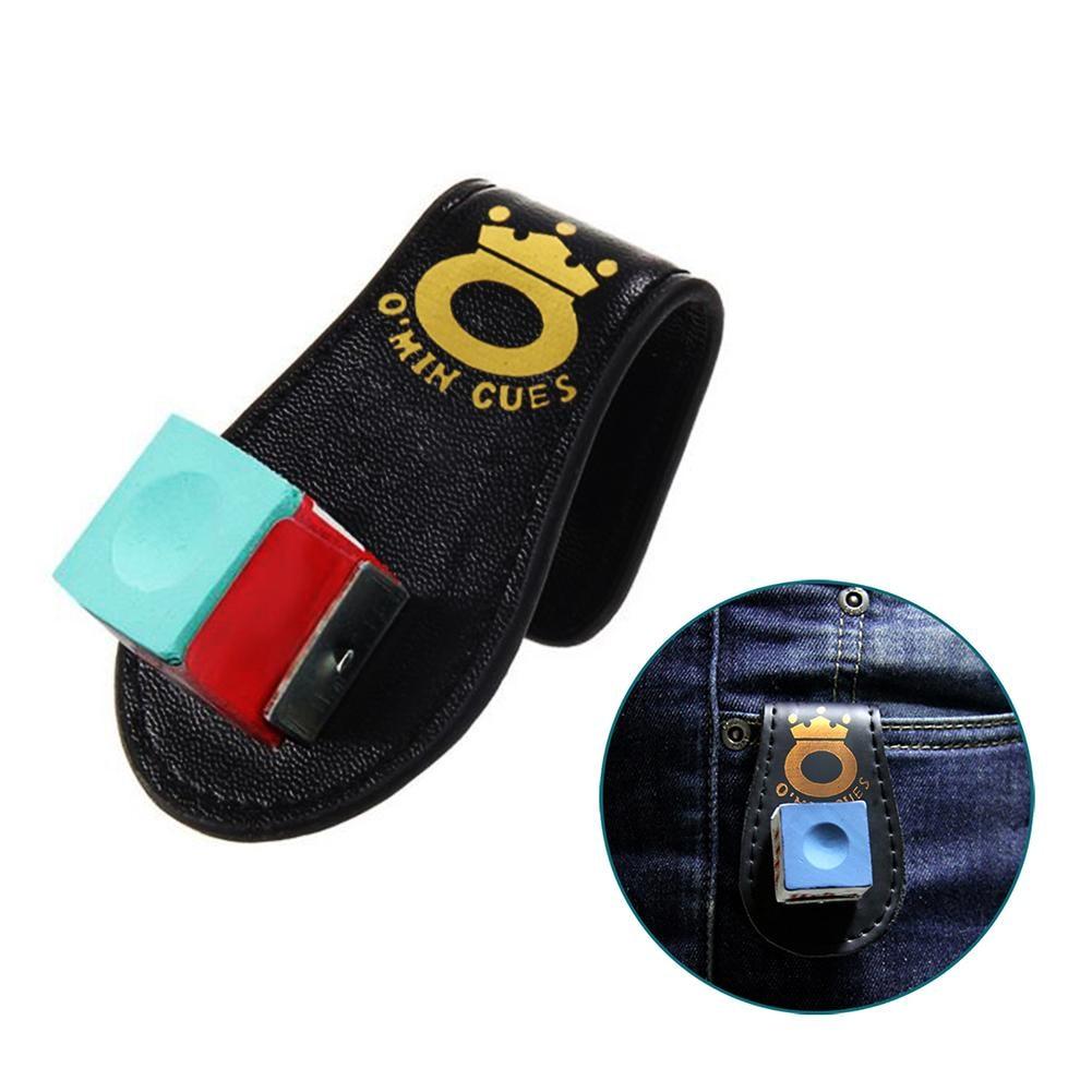 High Quality Pool Billiards Snooker Accessories Leather Magnetic Belt Clip Chalk Holder Accessory Random Color Delivery