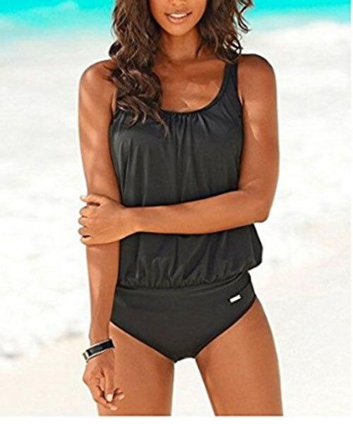 2018 Tankini Plus Size Swimming Suit 3XL Loose Swimsuit Women's Separate Bikini Waist Bather Push Up Padded Wire Free Swimwear