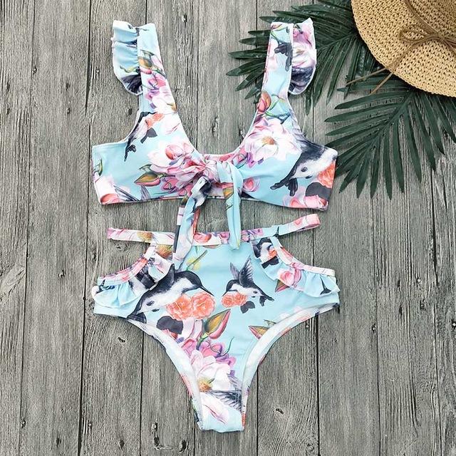 2019 Sexy Bikini Swimwear Women Swimsuit Push Up Biquini Brazilian Bikini Set Tie Up Summer Beach Wear Print Bathing Suit Female