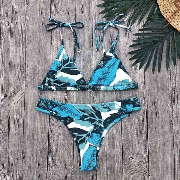 2019 Sexy Bikini Swimwear Women Swimsuit Push Up Biquini Brazilian Bikini Set Tie Up Summer Beach Wear Print Bathing Suit Female