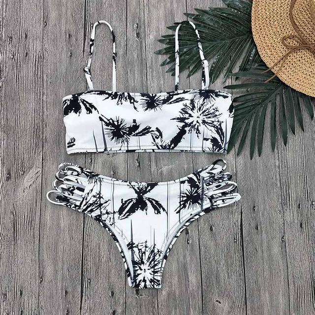 2019 Sexy Bikini Swimwear Women Swimsuit Push Up Biquini Brazilian Bikini Set Tie Up Summer Beach Wear Print Bathing Suit Female
