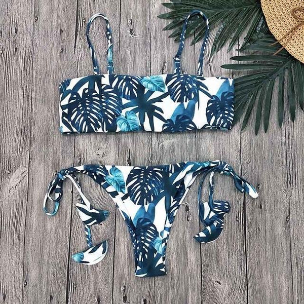 2019 Sexy Bikini Swimwear Women Swimsuit Push Up Biquini Brazilian Bikini Set Tie Up Summer Beach Wear Print Bathing Suit Female