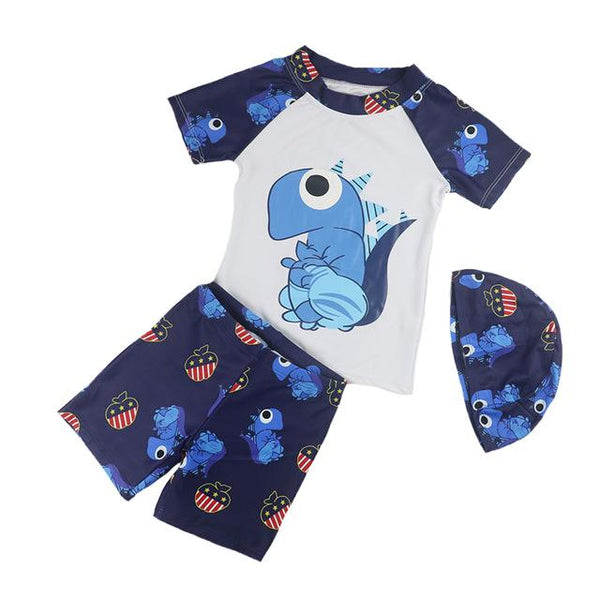 Children Cartoon Dinosaur Swimsuit Baby Kids UV Protection Swimming Bathing Suit Toddler Boys Summer Swimwear Beach Swim Clothes