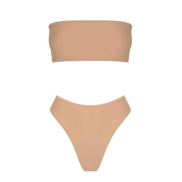 KLV swimming suit women 2019 push up Swimwear Bandeau Wrapped chest Bikini Set  Brazilian Swimsuit maillot de bain femme #@F