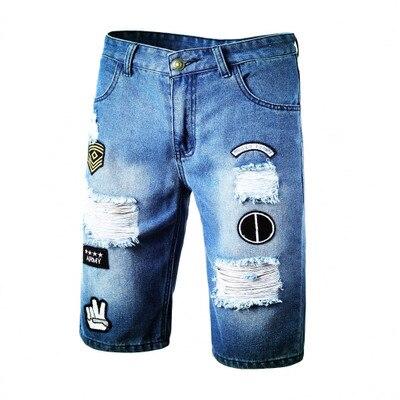 New Fashion Casual Mens Ripped Short Jeans Summer Shorts Breathable Tearing Denim Shorts Male Brand Clothing