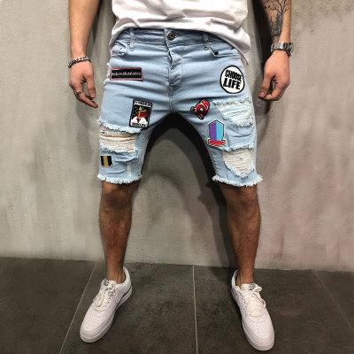 New Fashion Casual Mens Ripped Short Jeans Summer Shorts Breathable Tearing Denim Shorts Male Brand Clothing