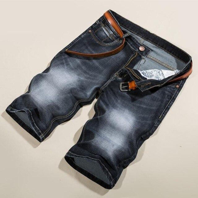 2019 Summer New Men's Slim Denim Shorts Fashion Elasticity Casual Old Ripped Jeans Short Male Brand Clothes