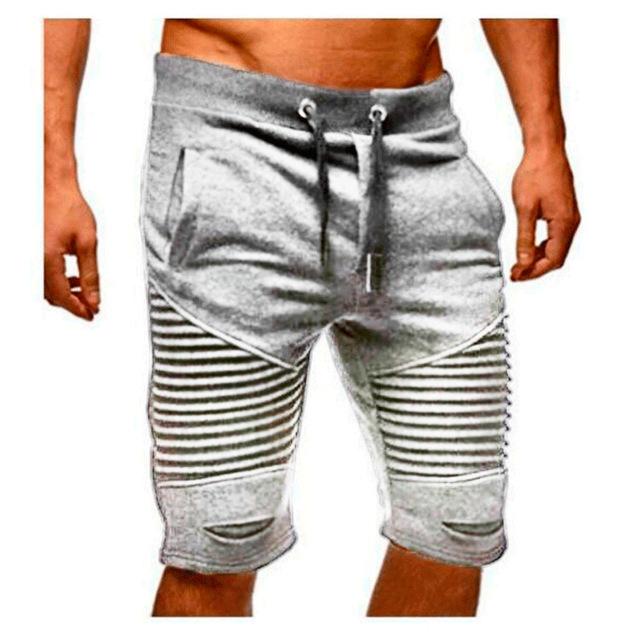 2018 Mens shorts joggers pants Men pleated sweatpants keen length slim short masculino Ripped hip hop short pants streetwear