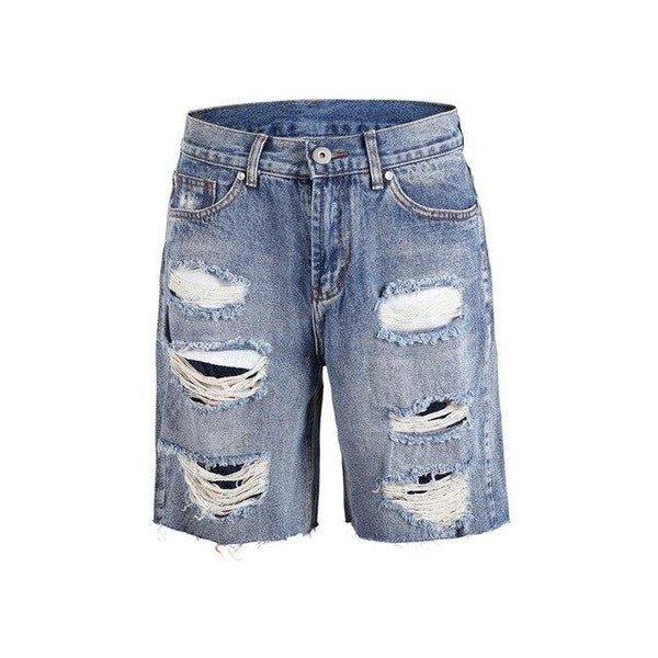 Dark Icon Ripped Shorts Men Denim Cotton Street Men's Shorts Black Blue 2019 Summer Hi-end Fashion Shorts for Men