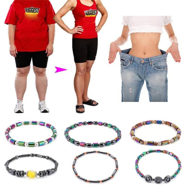 Weight Loss Hematite Magnet Anklet Colorful Stone Magnetic Therapy Bracelet Chain Anklet Weight Loss Product Body Slim Jewelry