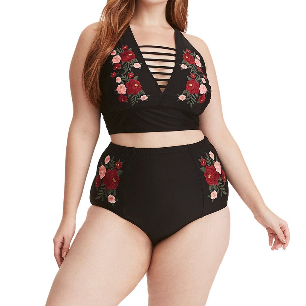 Plus Size Swimwear 2019 2 Piece Swimsuit Women Boho Swim Suit Brazilian Big Size Bathing Suit Oversized Maio Feminino Praia