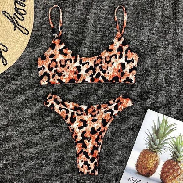 Sexy Snake Print Bikini 2019 Female Swimsuit Women Swimwear Thong Push Up Bikinis Set High Waist Swimming Suits for Bathing Suit