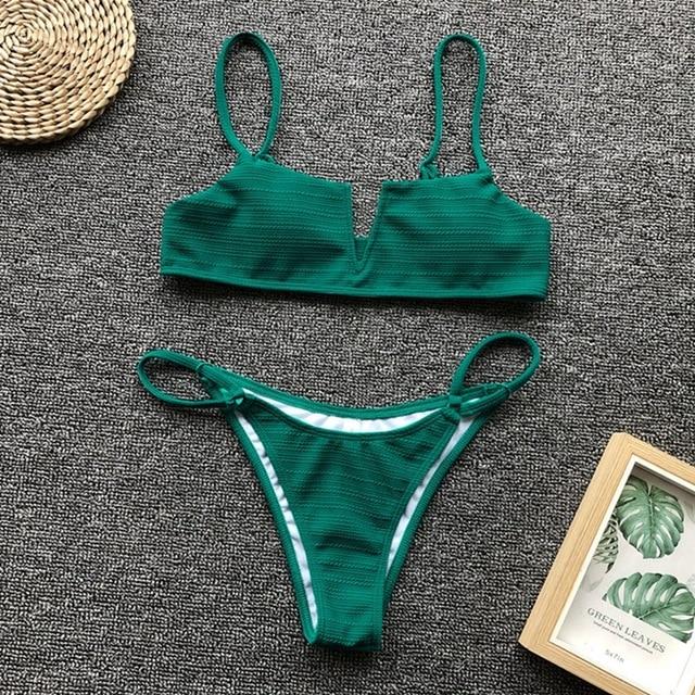 Brazilian Bikini 2019 Mujer Sexy Low Waisted Bathing Suits V-neck Leopard Push Up Swimwear Women Thong Bikini Two Piece Swimsuit