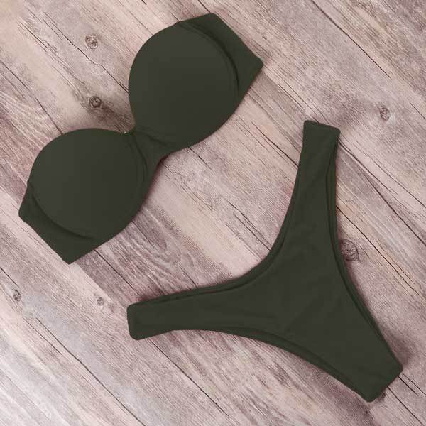 RXRXCOCO Sexy Push Up Bikini Women Swimsuit 2019 Bandeau Beach Wear Brazilian Bikini Set Swimwear Bathing Suit Swimming Suits