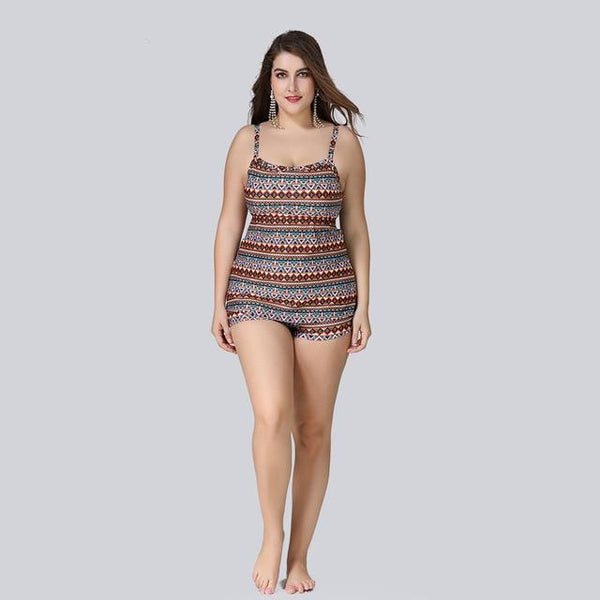 Women Two-Piece Suit Swimwear 2019 New Tankini Set Tank Top + Bikini Bottom Beachwear Large Size 3XL/4XL/5XL Bathing Suit