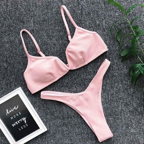 Padded Push Up Bikini Set Underwire Flower Ruffles Swimsuit For Women Sexy Solid Bandeau Female Bathing Suit 2018 Summer Biquini