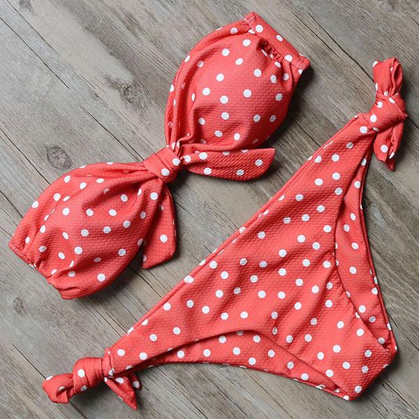 Solid Bandeau Bikini Set 2019 Sexy Swimsuit Women Bikini Brazilian Thong Swimwear Female Halter top Bathing Suit Swimming Wear