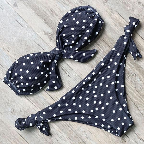 Solid Bandeau Bikini Set 2019 Sexy Swimsuit Women Bikini Brazilian Thong Swimwear Female Halter top Bathing Suit Swimming Wear