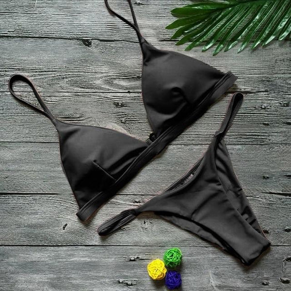 Vertvie Women Sexy Swimsuits 2 Piece Beach Swimming Suits Brazilian Bikini Push Up Bikini Sets Female Solid Sexy Swimwear