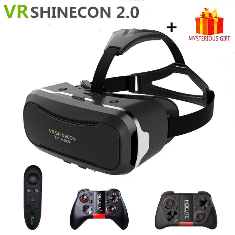 VR Shinecon 2.0 2 II VR Casque Headset Video 3 D 3D Virtual Reality Glasses Goggles For iPhone Android Smartphone Helmet Smart