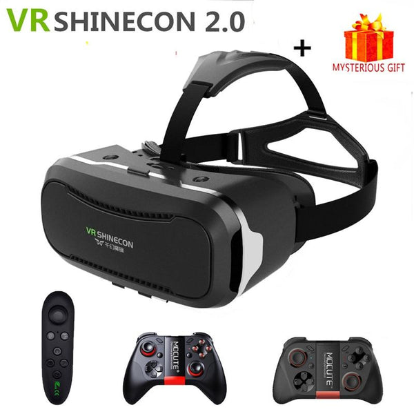 VR Shinecon 2.0 2 II VR Casque Headset Video 3 D 3D Virtual Reality Glasses Goggles For iPhone Android Smartphone Helmet Smart
