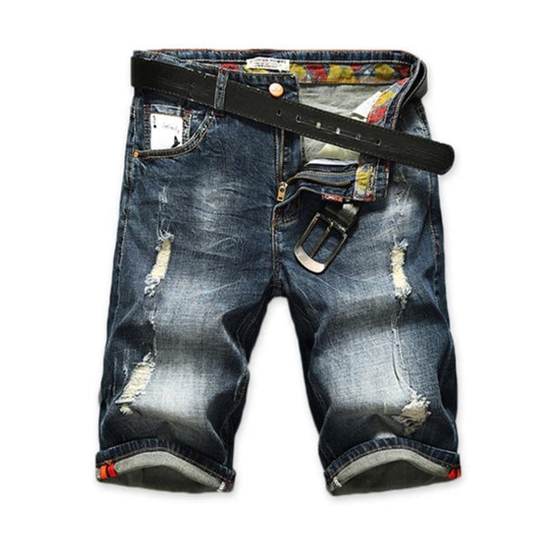 Summer Denim Shorts Plus Size 28-40 Men's Ripped Short Jeans Straight Retro Shorts Jean Bermuda Male Cotton Fashion Shirts