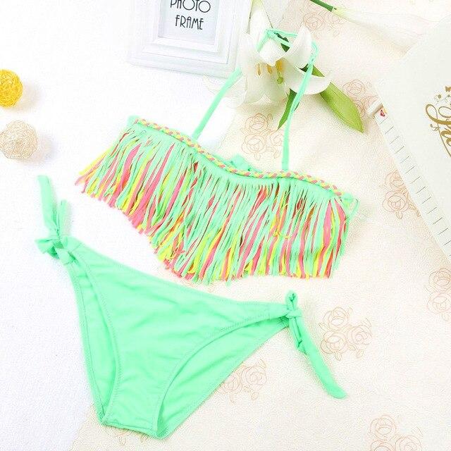 Kids Bikini 2019 Girls Swimwear Bathing Sets Kid Swimming Suit Tassel Swimsuit Children Bikinis Baby Set New Biquini Infantil