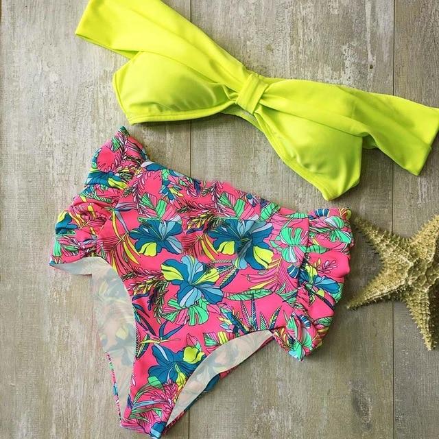 2019 Sexy Bikini Swimwear Women Swimsuit Push Up Biquini Brazilian Bikini Set Tie Up Summer Beach Wear Print Bathing Suit Female
