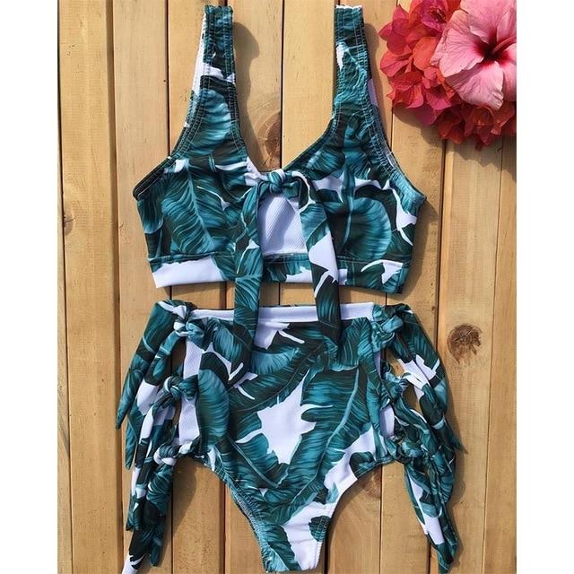 2019 Sexy Bikini Swimwear Women Swimsuit Push Up Biquini Brazilian Bikini Set Tie Up Summer Beach Wear Print Bathing Suit Female
