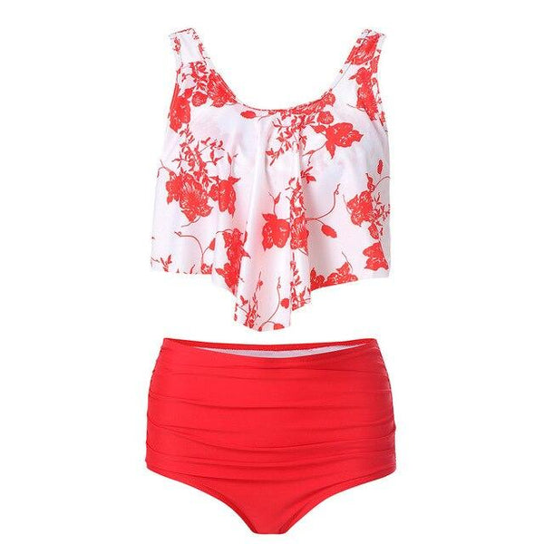 Tankini 2019 Swimming Suit For Women Swimsuit Plus Size Sexy Backless Beach Print Swimwear Two Piece Suits Female Bathing Suit