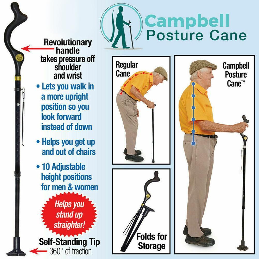 Safety Elderly Walking Stick Telescopic Canes Crutch Staff Folding Grip Hiking Walk Mens posture cane hiking poles crutches