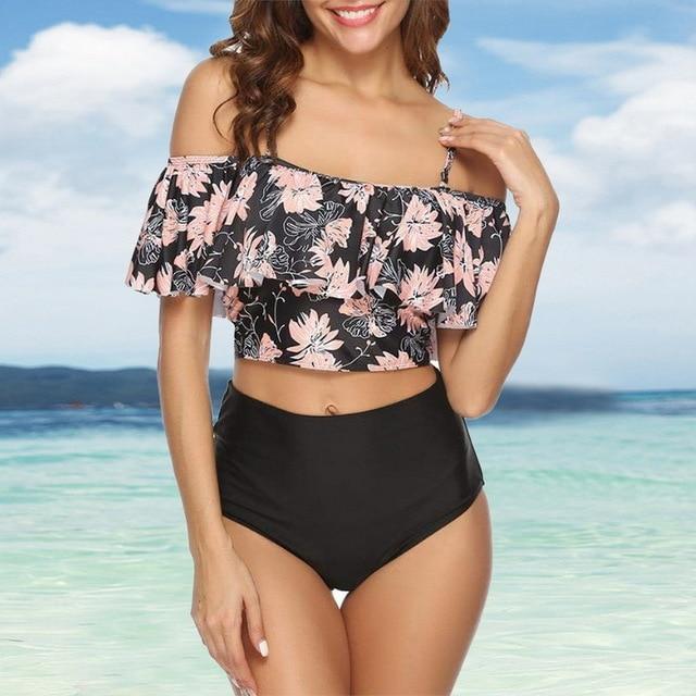Swimwear Women Bikini 2019 Mujer High Waist Swimsuits Ruffles Bikinis Swimming Suit For Womens Tankinis Bathing Suits Biquini