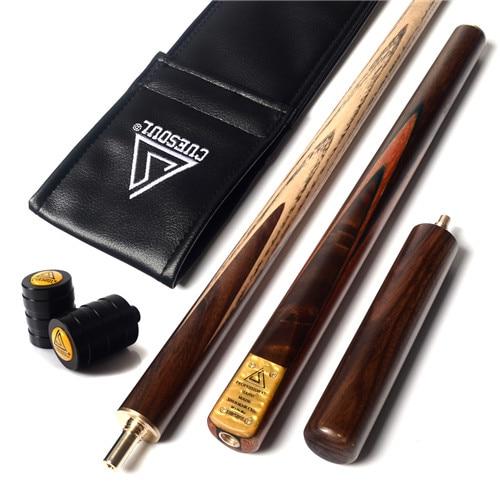 CUESOUL 57" Handcraft 3/4 Jointed Snooker Cue With Extension/Joint Protector Packed in Leatherette Cue Bag