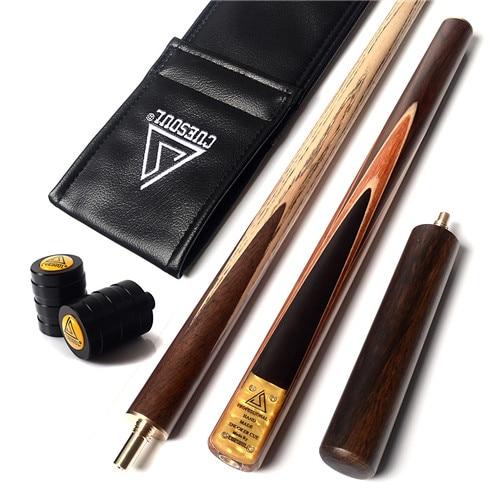 CUESOUL 57" Handcraft 3/4 Jointed Snooker Cue With Extension/Joint Protector Packed in Leatherette Cue Bag
