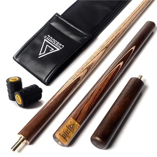 CUESOUL 57" Handcraft 3/4 Jointed Snooker Cue With Extension/Joint Protector Packed in Leatherette Cue Bag