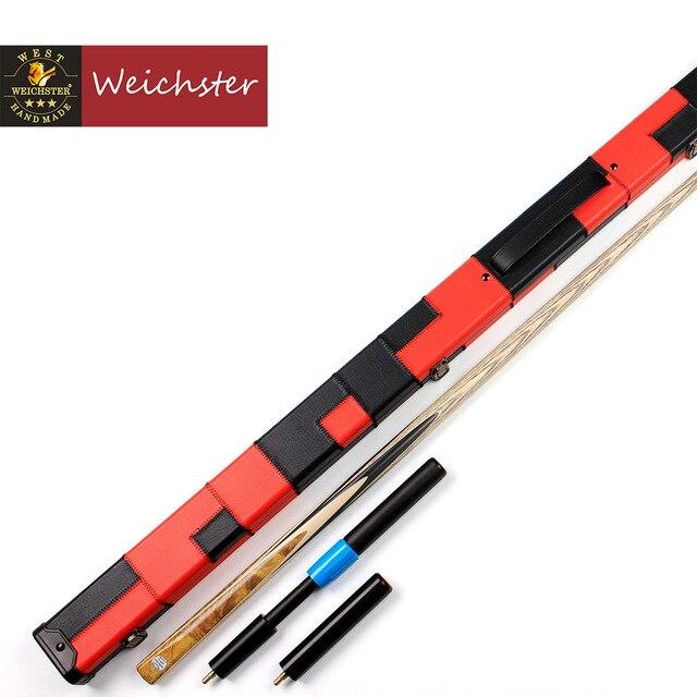 Weichster Golden Burr Ebony One 1 Piece Handmade Snooker English Pool Cue and Case Extension