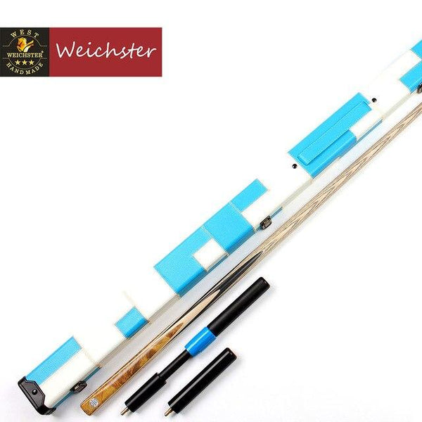 Weichster Golden Burr Ebony One 1 Piece Handmade Snooker English Pool Cue and Case Extension