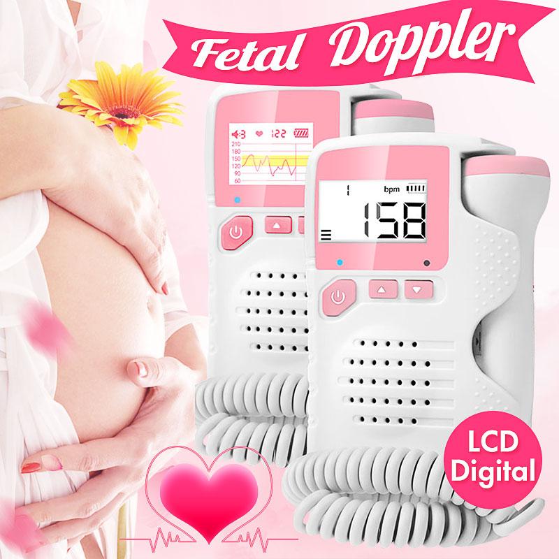 2.0MHz LCD Digital Prenatal Fetal Doppler Heart Sound Monitor Screen Display Tester Detector Pregnant FetalPulse Meter Monitors