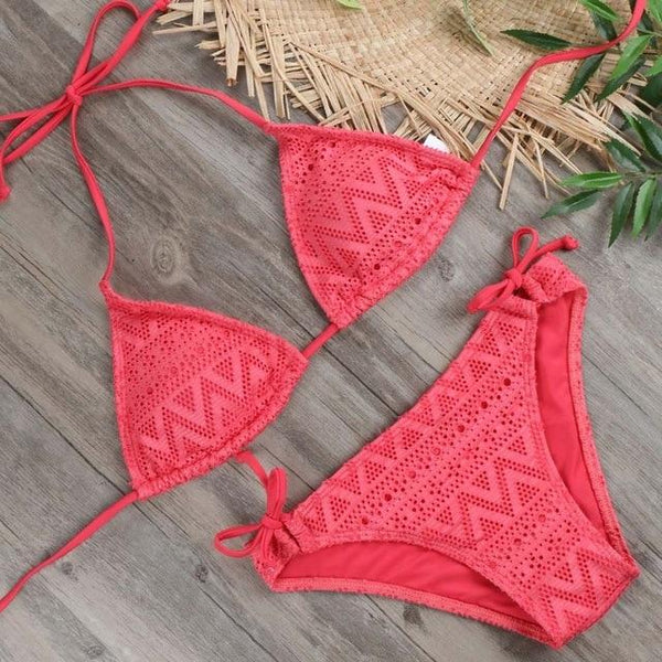 2019 Girls Sexy Lace Bikini Set Swimwear Yellow Push Up Swimsuit Monokini Female Beachwear Micro Brazilian Bikini Bathing Suit