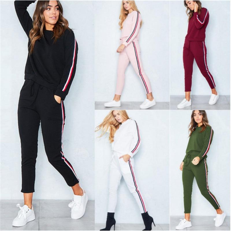 Z&P 2019 2Pcs Women Ladies Tracksuit Crop Hoodies Sweatshirt Pants Sets long-sleeved Suit  Casual Sportswear